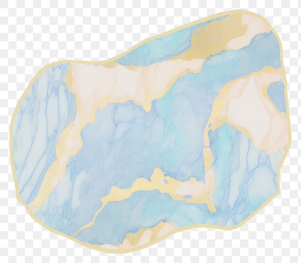 PNG Blue gold marble distort shape white background accessories rectangle.