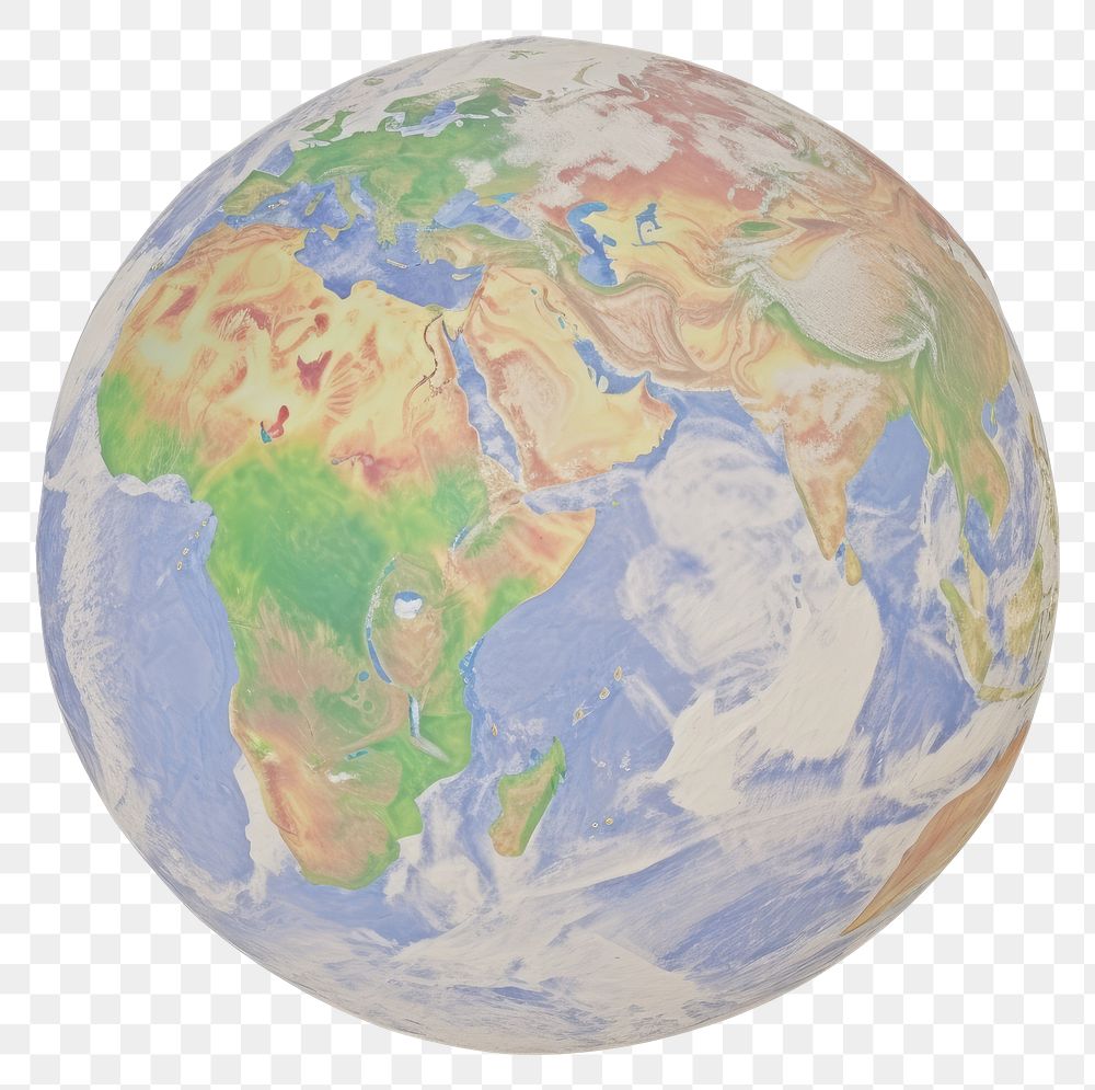 PNG Earth marble distort shape planet globe space.