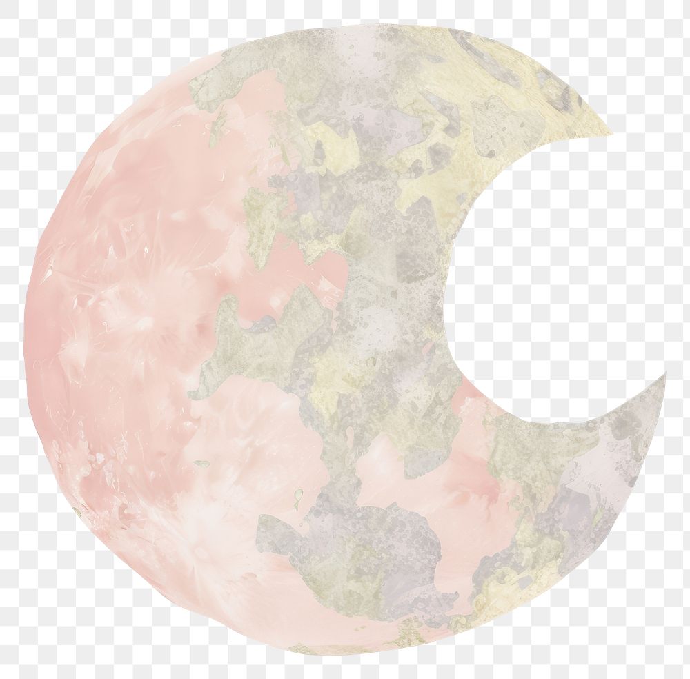 PNG Moon shape marble distort shape white background tranquility astronomy.