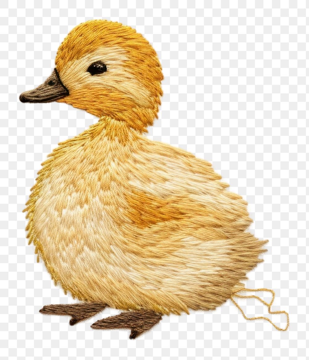 PNG Duck in embroidery style animal bird creativity.