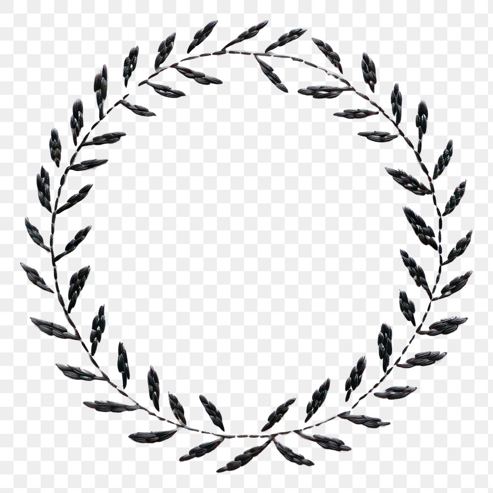 PNG Laurel wreath in embroidery style pattern art accessories.