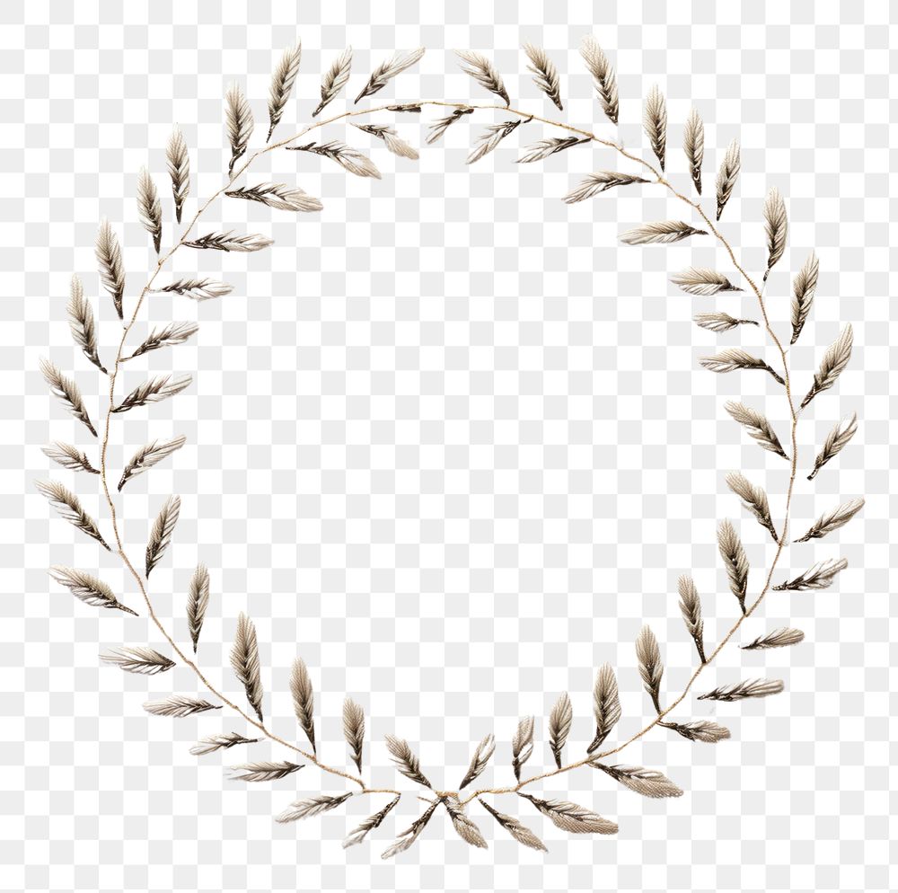 PNG Laurel wreath in embroidery style celebration accessories creativity.
