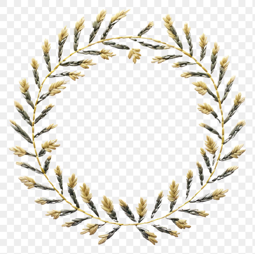 PNG Laurel wreath in embroidery style jewelry pattern celebration.