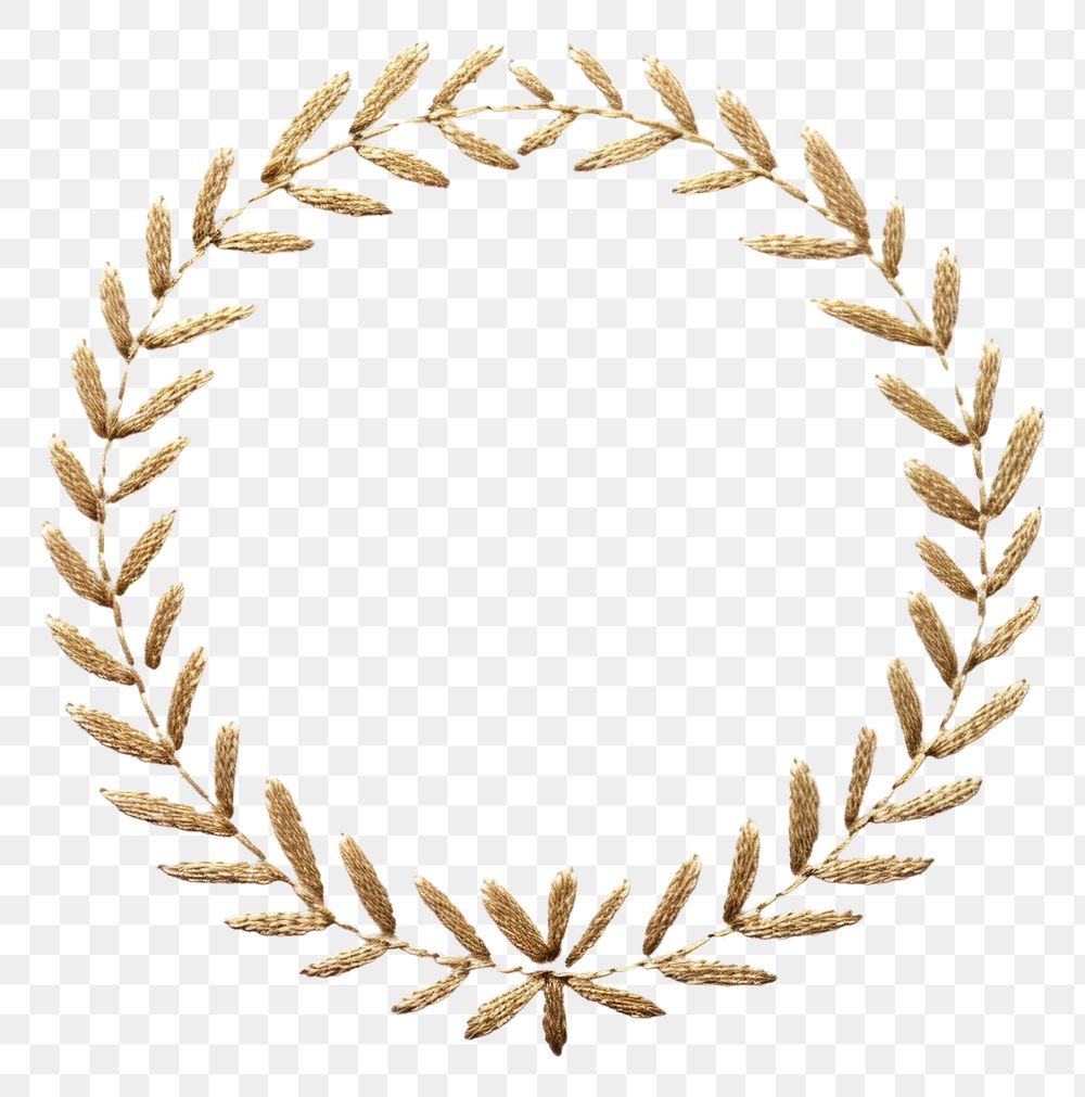 PNG Laurel wreath in embroidery style jewelry accessories decoration.