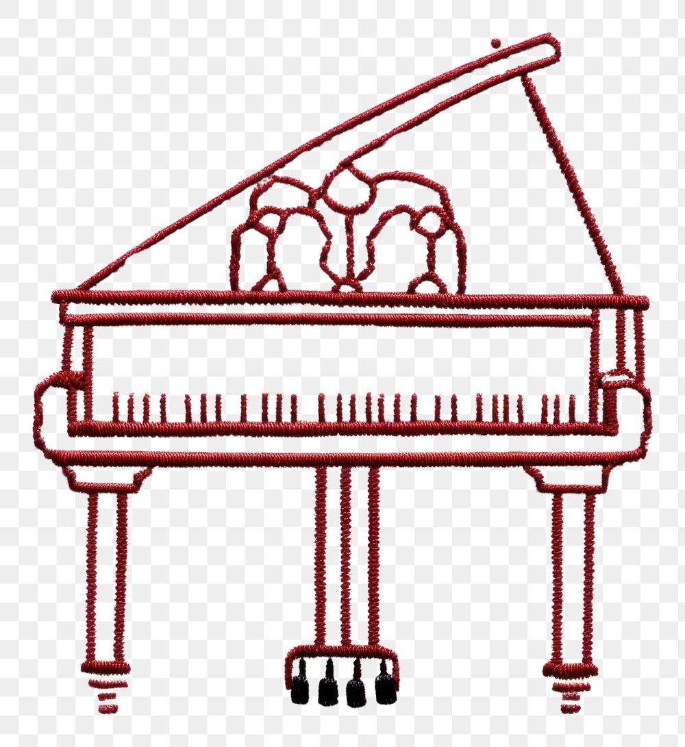 PNG Piano in embroidery style keyboard harpsichord creativity.