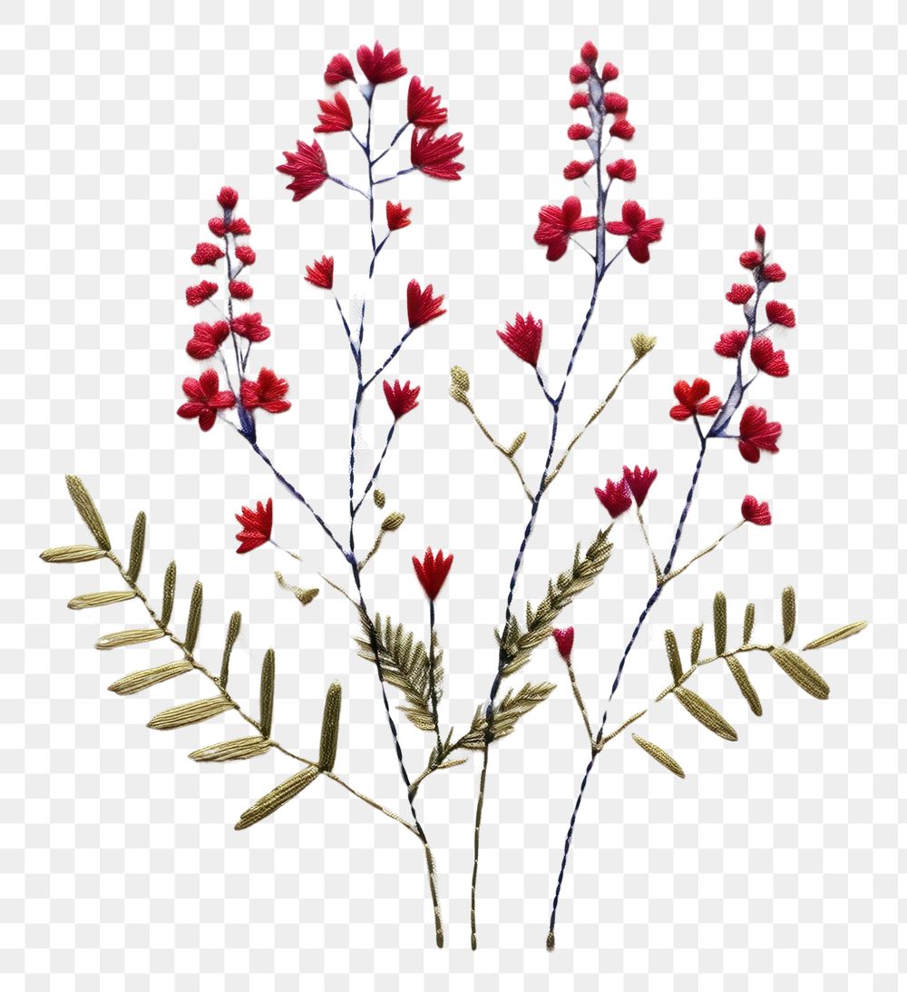PNG Wildflower in embroidery style pattern plant creativity.