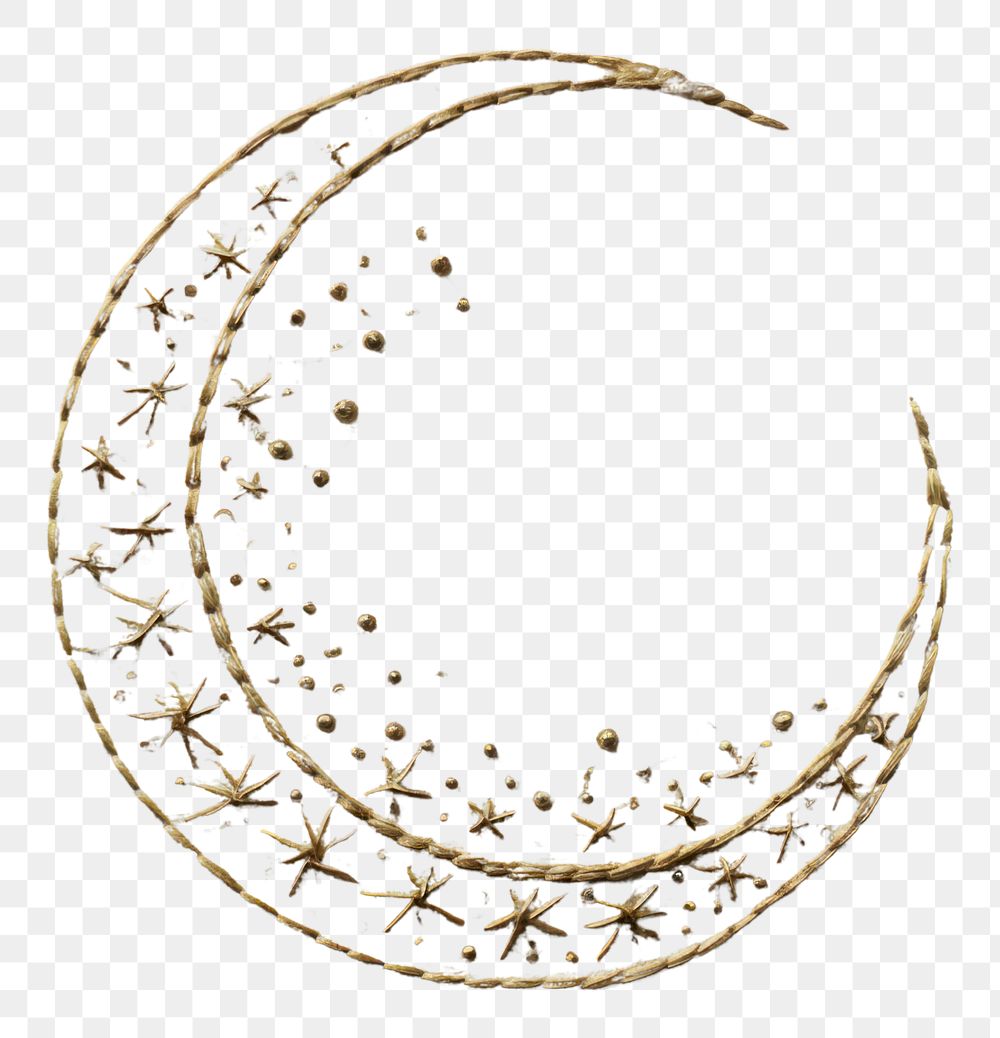 PNG The moon in embroidery style jewelry pattern calligraphy.