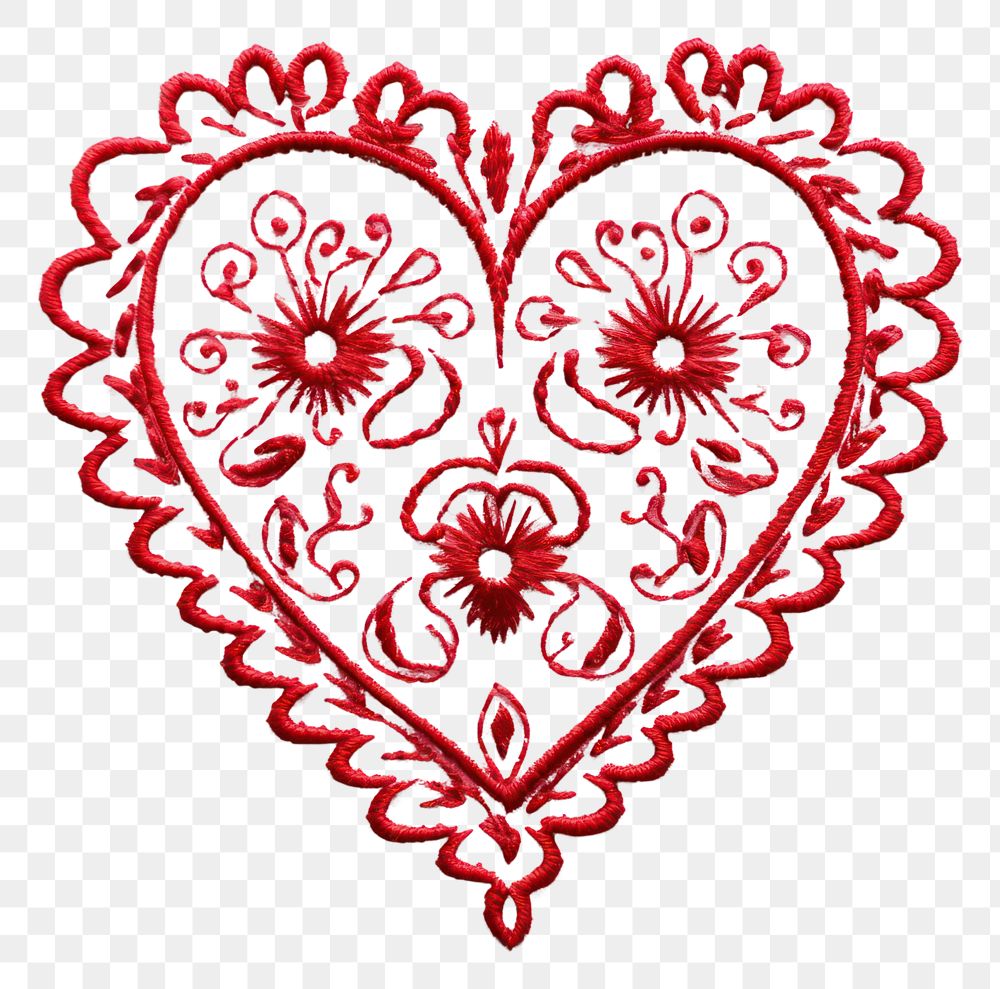 PNG Valentine in embroidery style pattern celebration accessories.