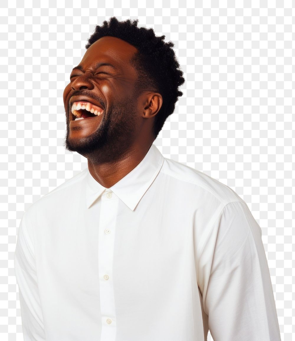 PNG Black man laughing smile adult.