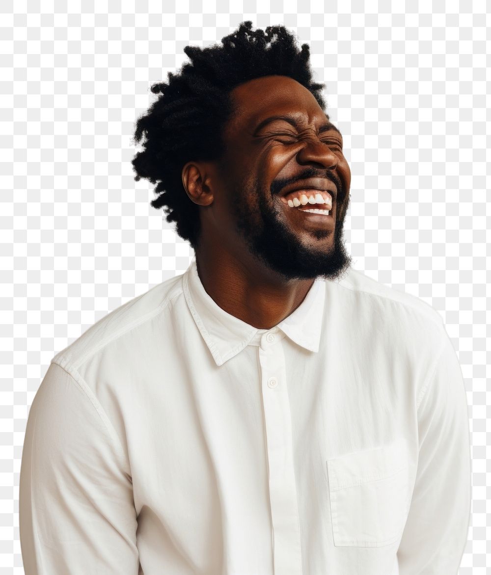 PNG Black man laughing adult smile.
