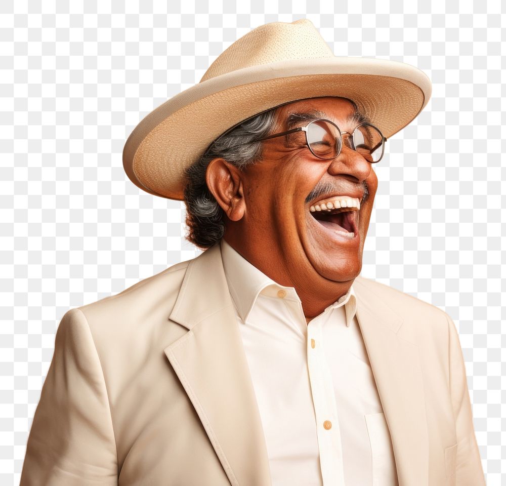 PNG Mexican man laughing glasses adult.