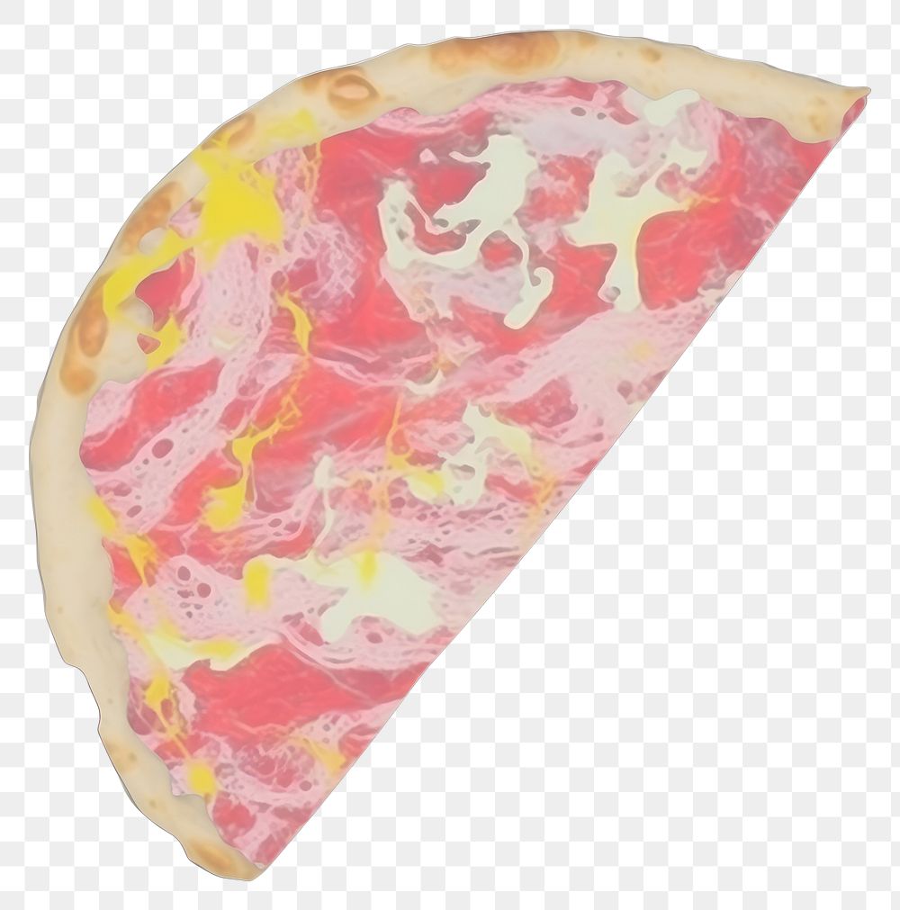 PNG Pizza marble distort shape food white background magnification.