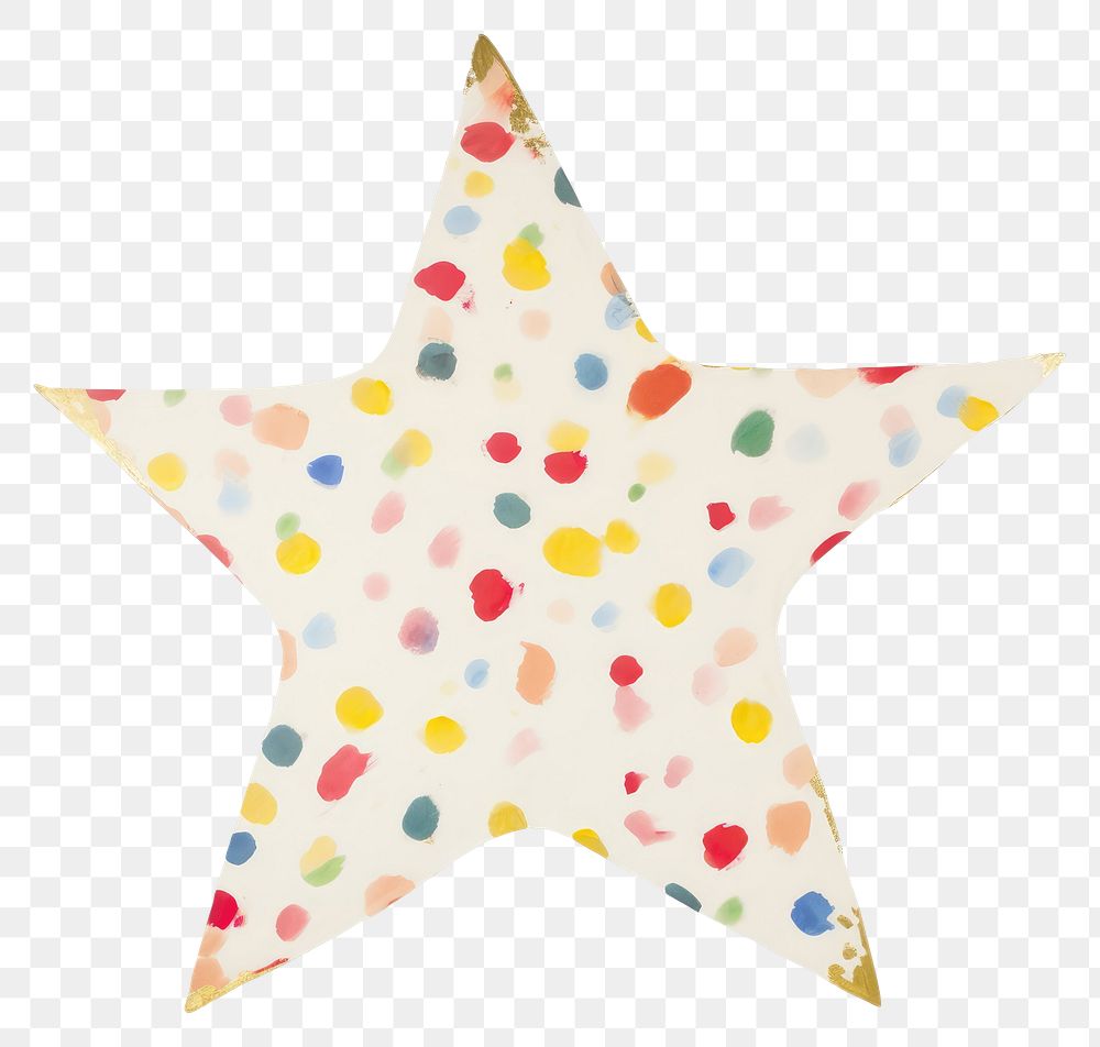 PNG Polka dots in star shape marble distort shape paper white background vibrant color.