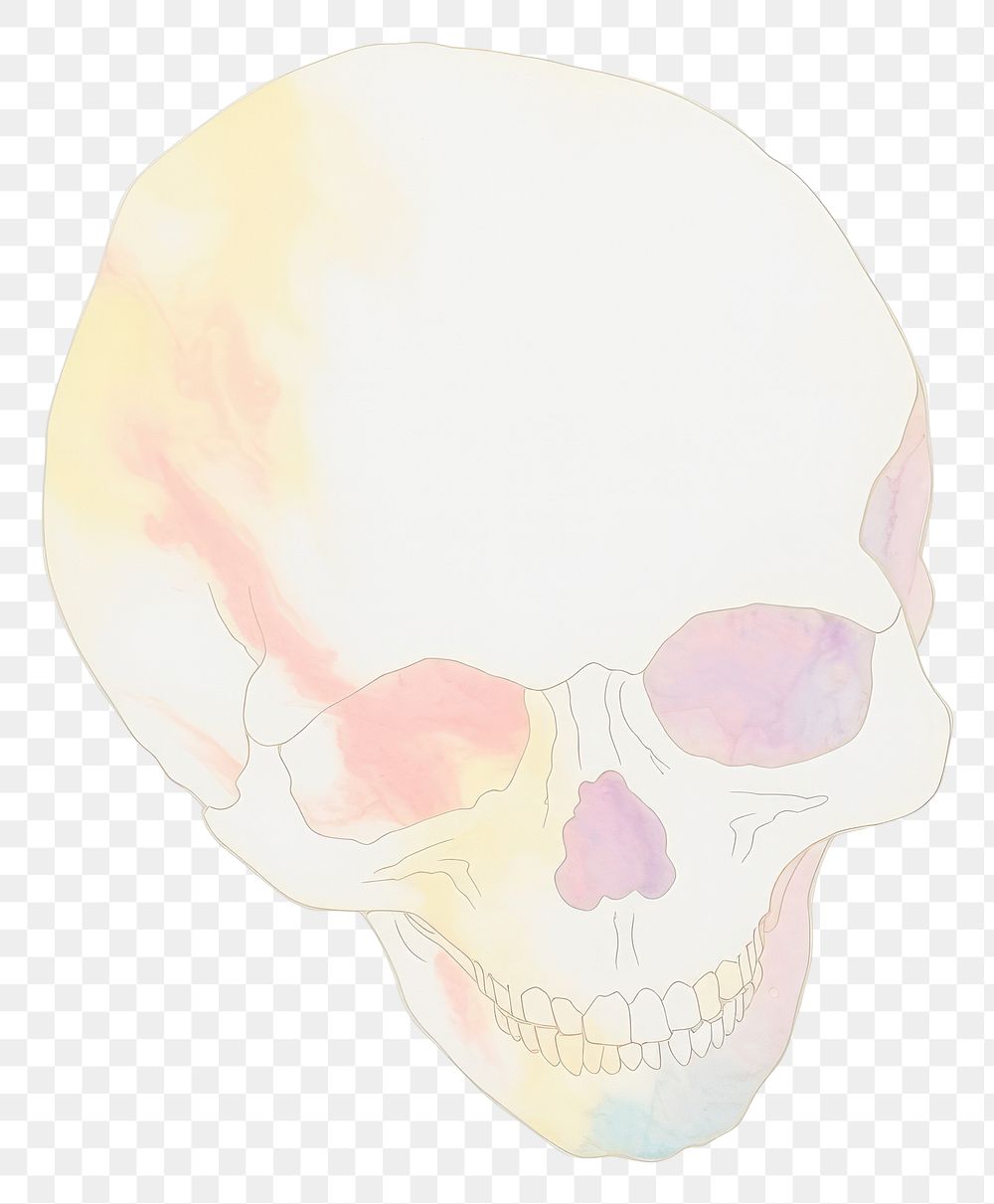 PNG Skull marble distort shape drawing sketch white background.