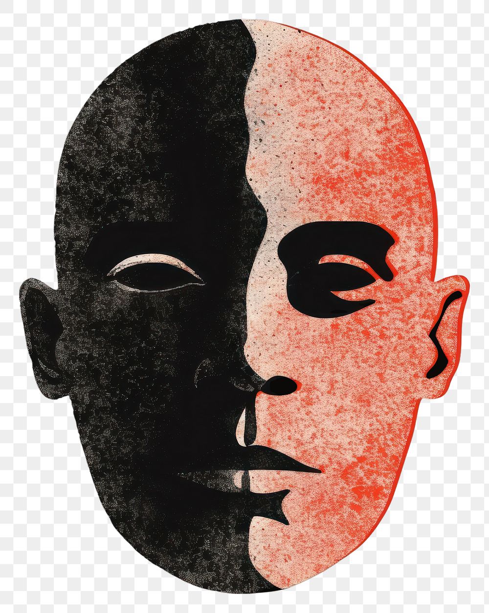 PNG Silkscreen illustration of a man head art portrait representation.