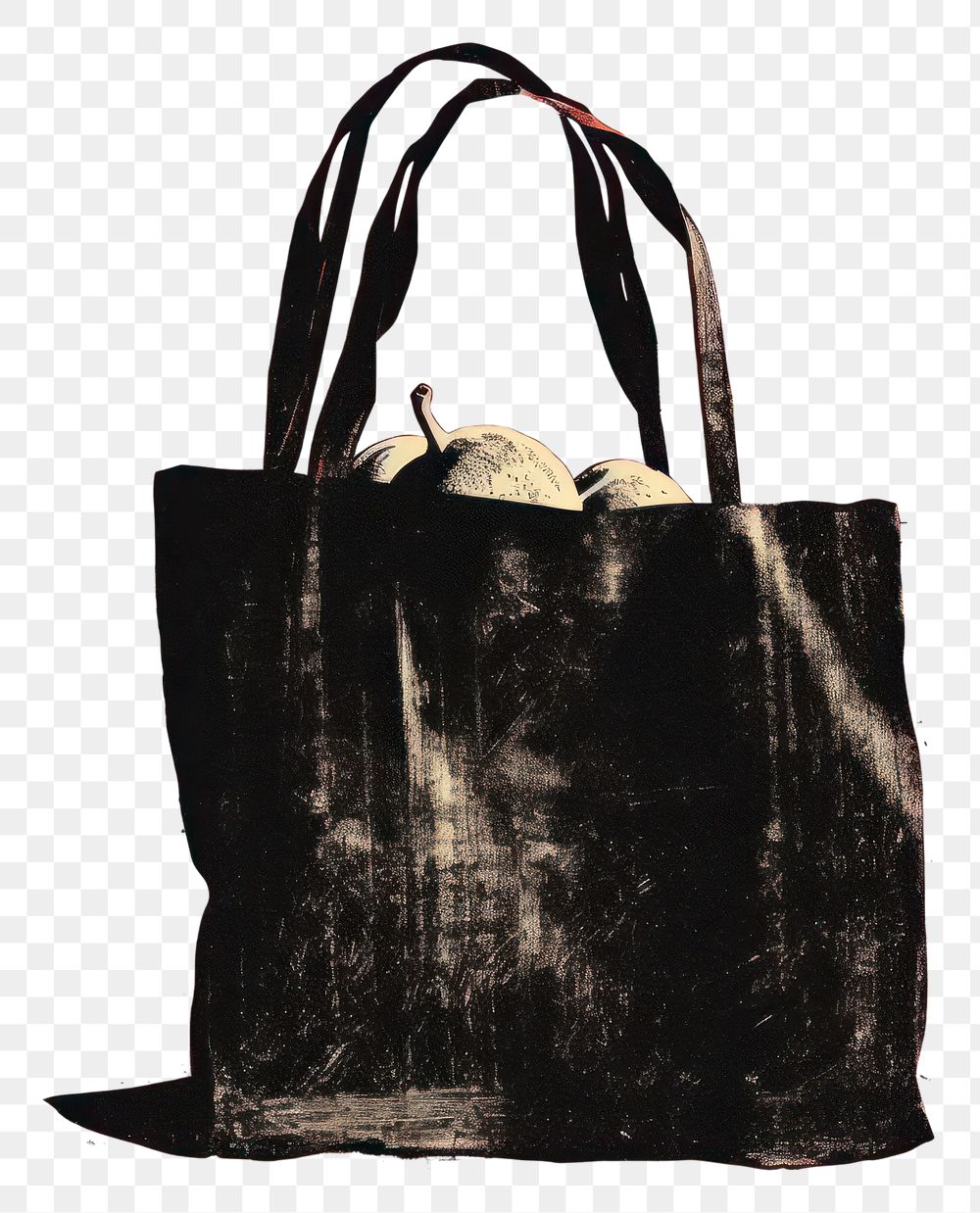 PNG Grocery bag handbag black red.