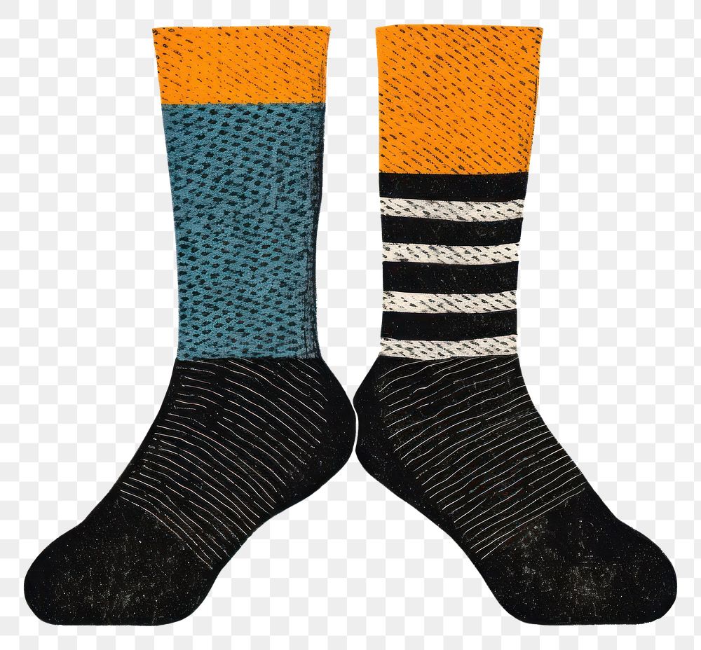 PNG Silkscreen illustration of a pair of socks black art creativity.
