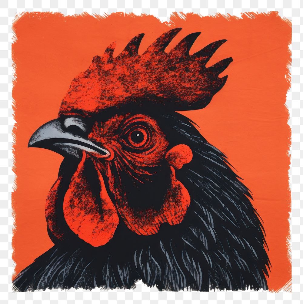 PNG Silkscreen illustration of Chicken tikka masala chicken poultry animal.