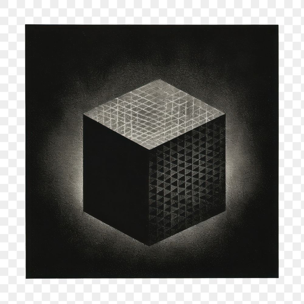 PNG Silkscreen illustration of geometric art black architecture.