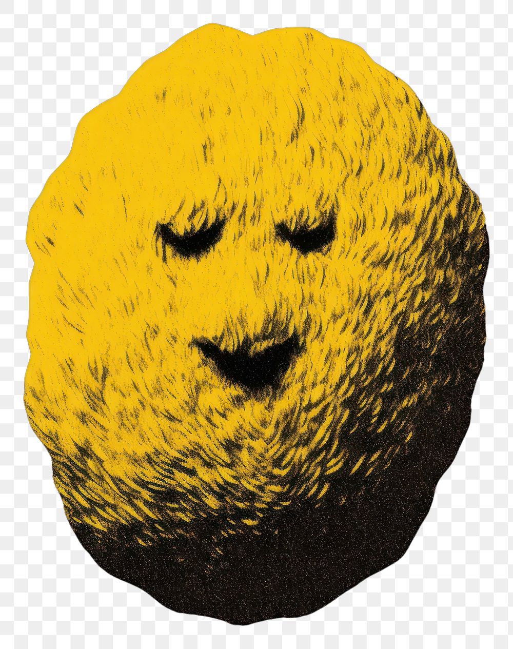 PNG Silkscreen illustration of nugget astronomy darkness emoticon.