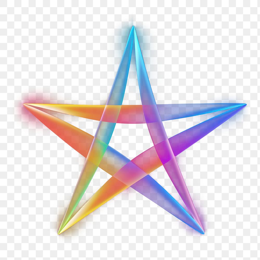 PNG Star light rainbow symbol.