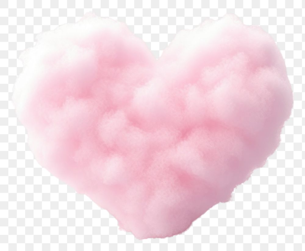 PNG A cotton candy in heart shape softness textile person. AI generated Image by rawpixel.