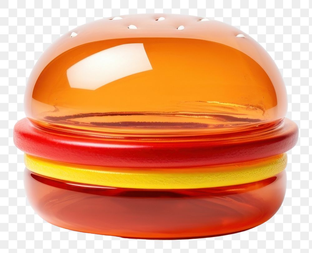 PNG Hand Blown Glass hamburger shape toy glass food white background.