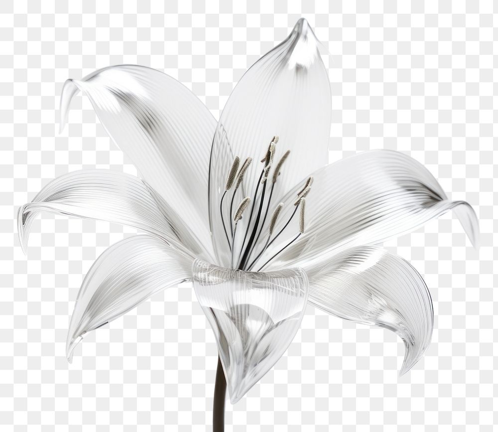PNG Lily no color icon transparent minimal flower plant petal.