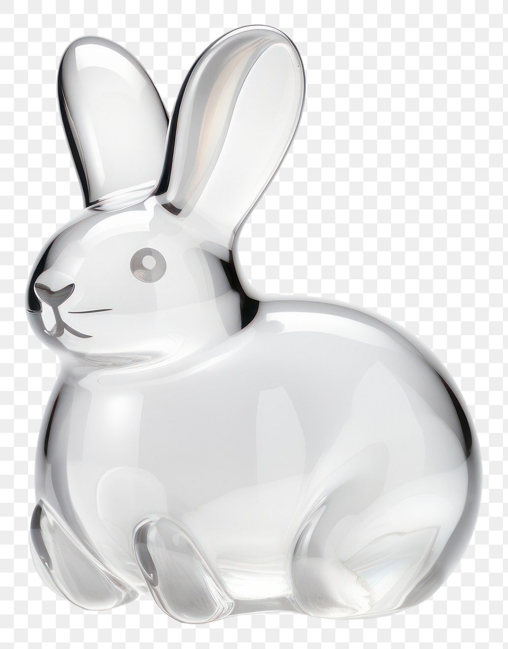 PNG Rabbit shape animal mammal glass.