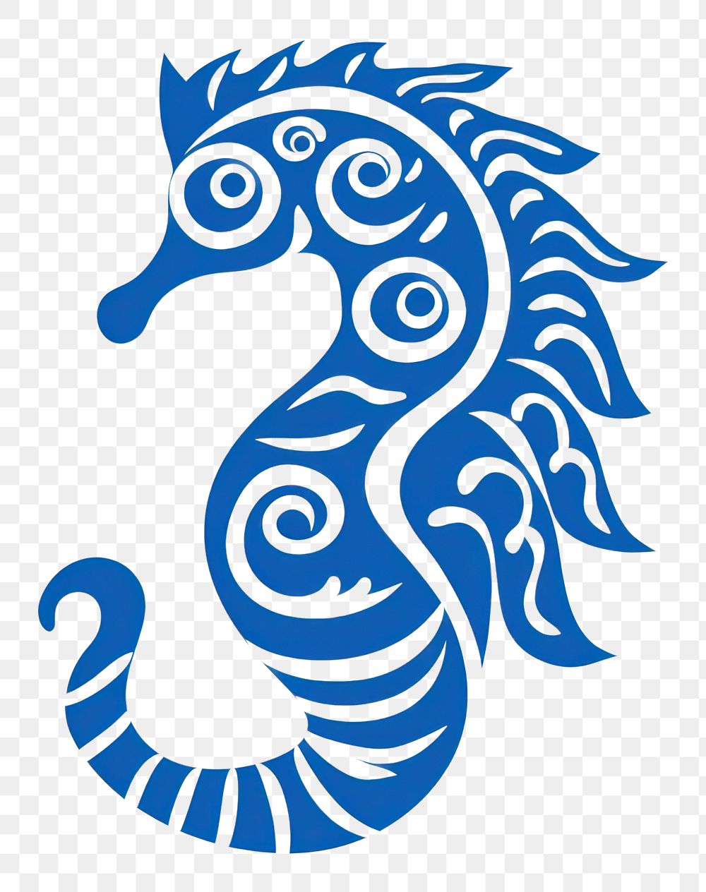 PNG  Sea horse animal blue representation. AI generated Image by rawpixel.