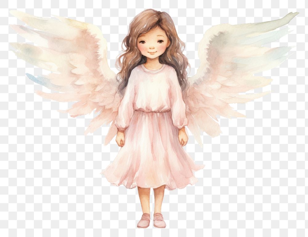 PNG  Angel girl cartoon doll toy representation. AI generated Image by rawpixel.