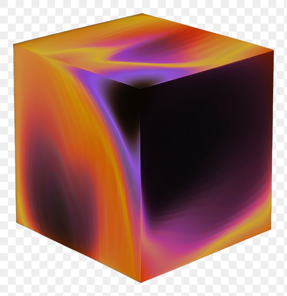 PNG  A cube technology purple black background.