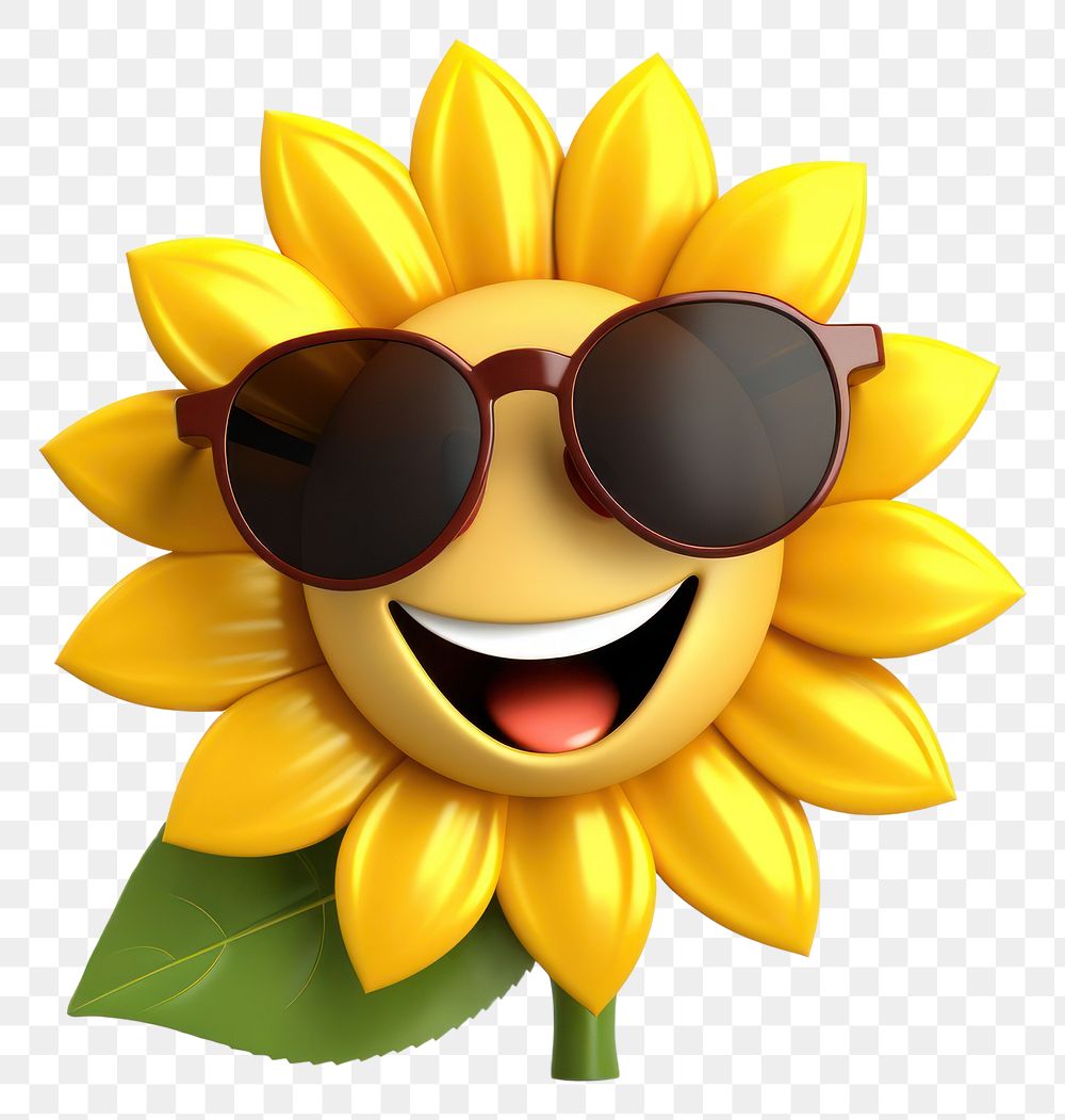PNG Sunflower sunglasses smiling petal.