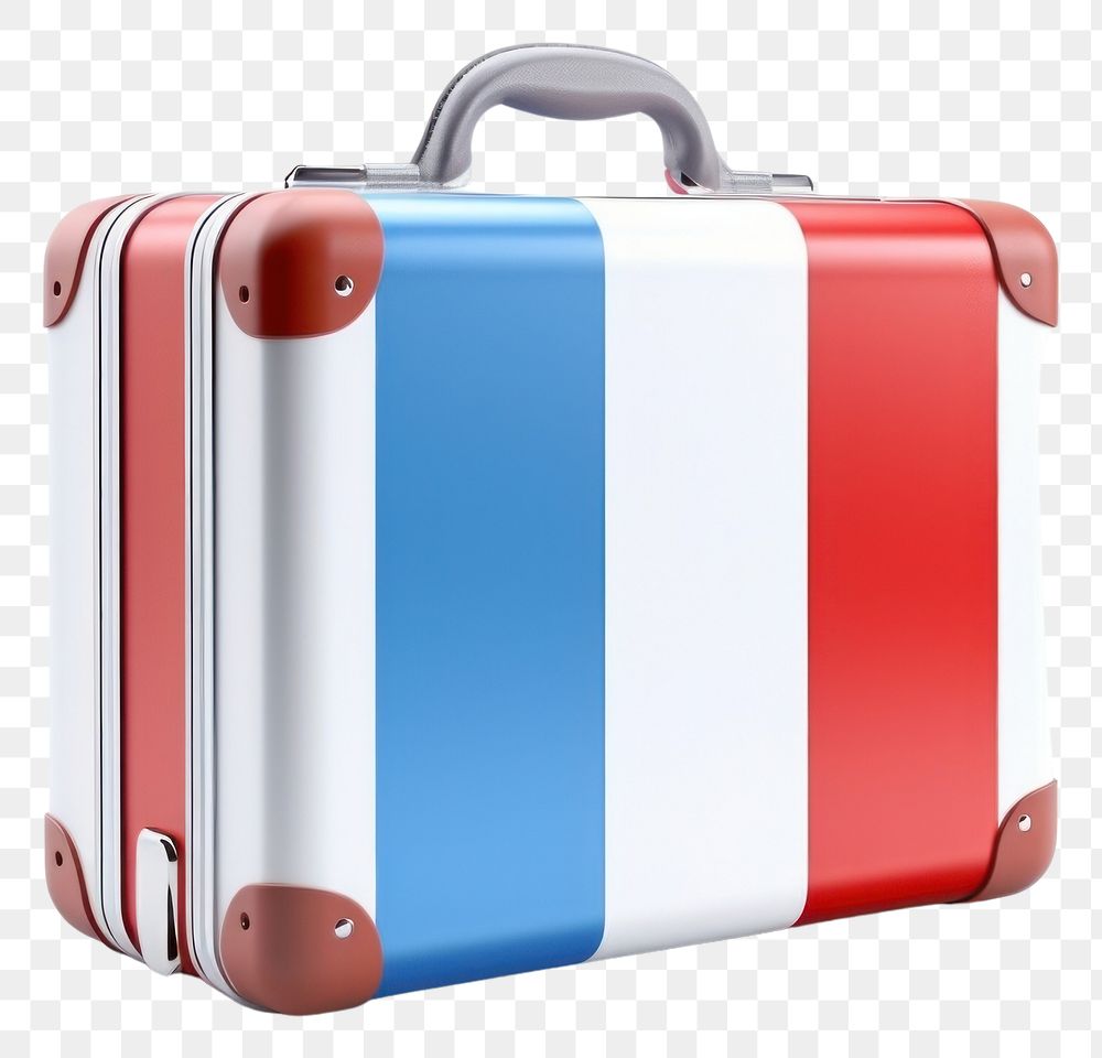 PNG French suitcase luggage white background.