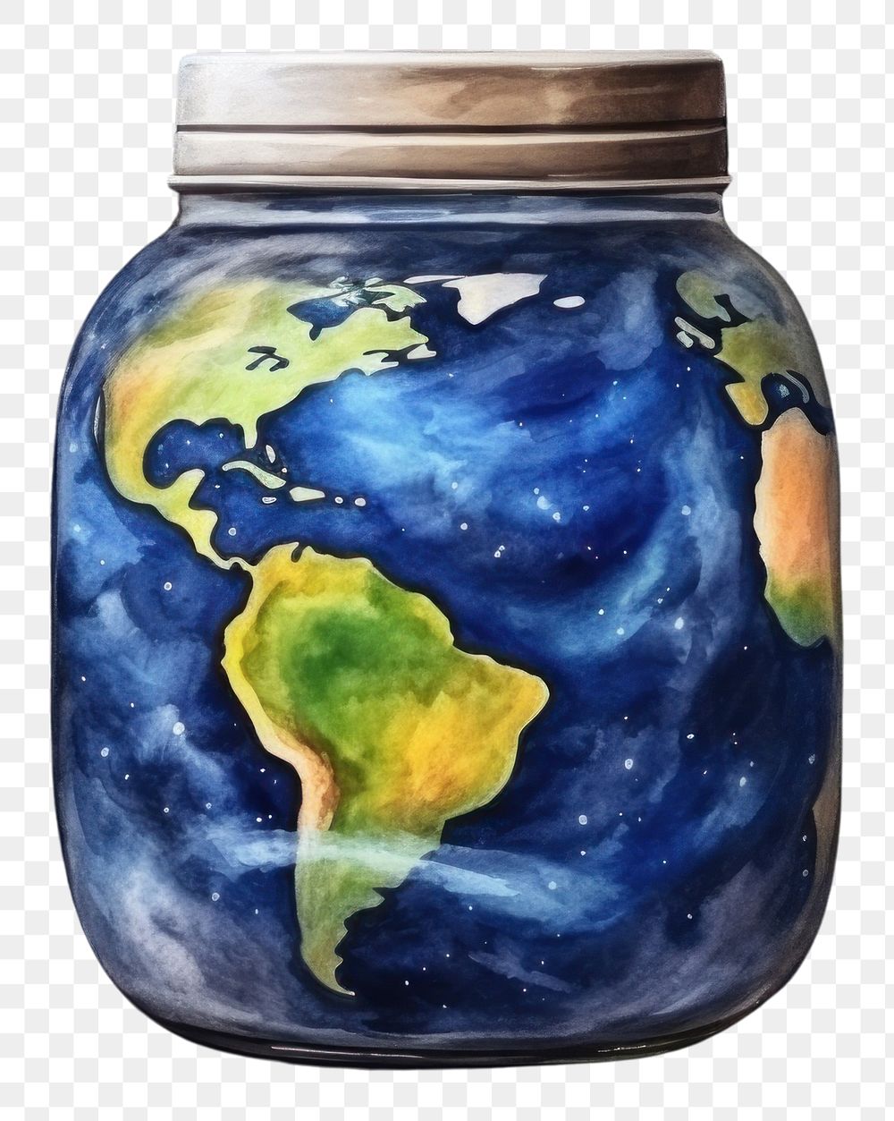 PNG Earth jar space constellation. AI generated Image by rawpixel.