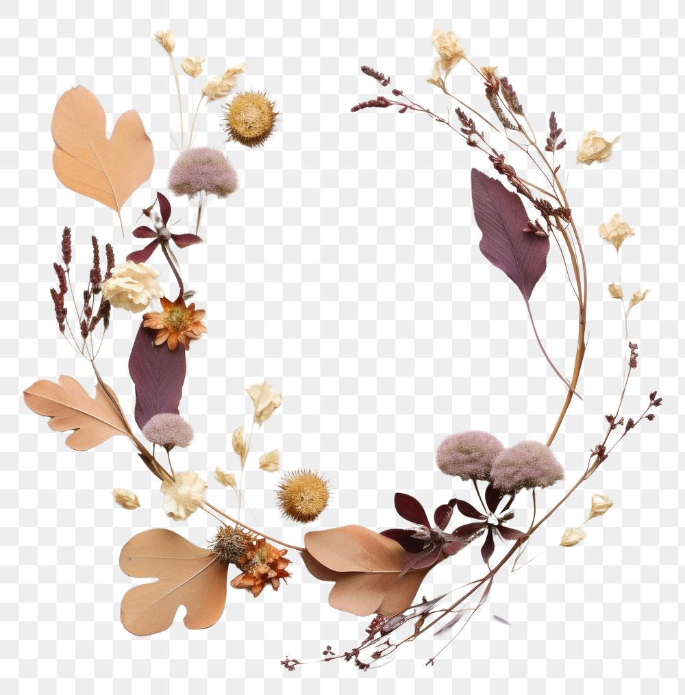 PNG Real Pressed Flowers flower wreath celebration. AI generated Image by rawpixel.
