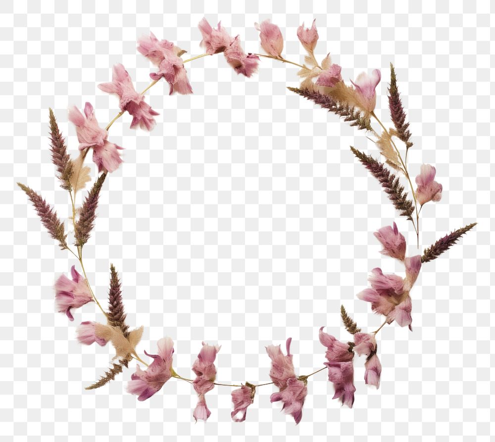 PNG Real pressed foxgloves flowers necklace jewelry wreath. AI generated Image by rawpixel.