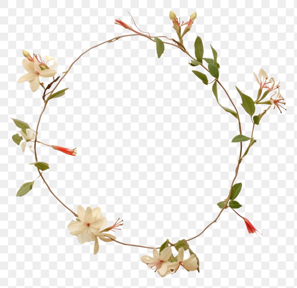 PNG Real pressed honeysuckle flower jewelry wreath plant. 