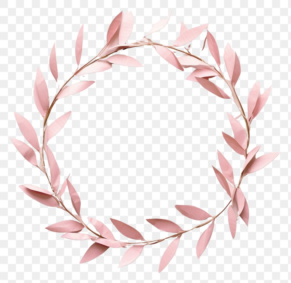 PNG Real Pressed pink olive leaves wreath plant celebration. AI generated Image by rawpixel.