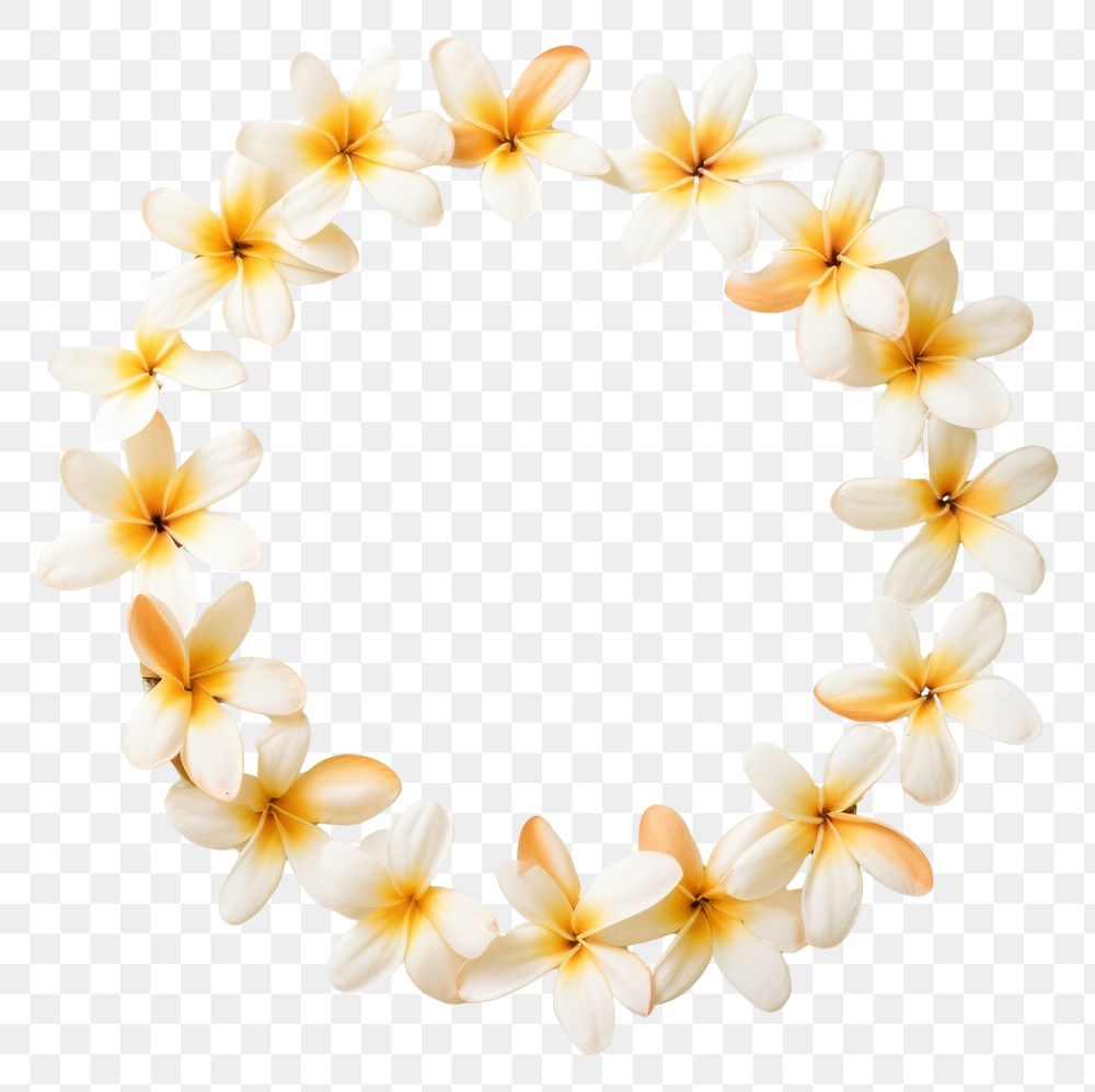 PNG Real pressed plumeria flowers jewelry wreath petal. AI generated Image by rawpixel.