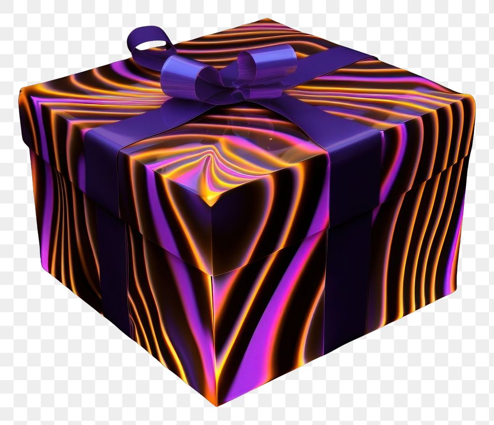 PNG  A gift box black background single object illuminated.