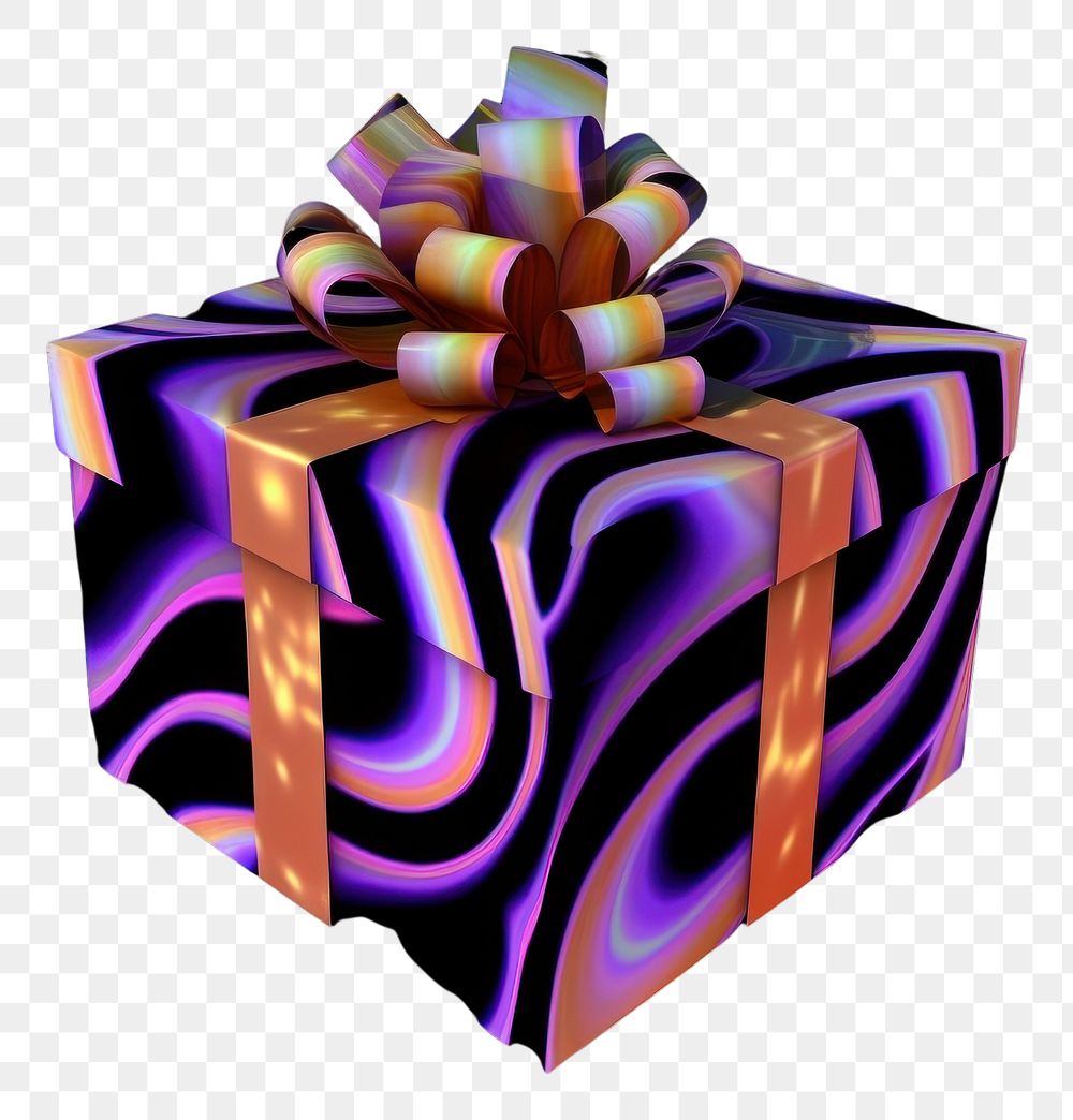 PNG  A gift box purple black background single object.