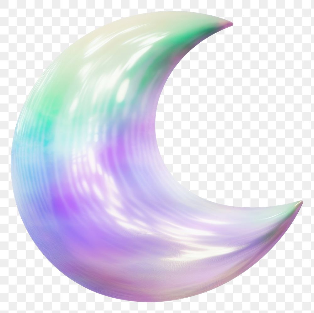 PNG  A holography crescent moon night white background lightweight.