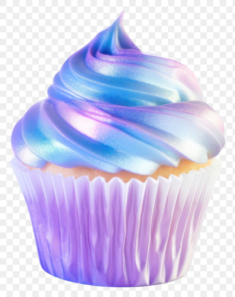 PNG  A holography cupcake dessert icing cream.