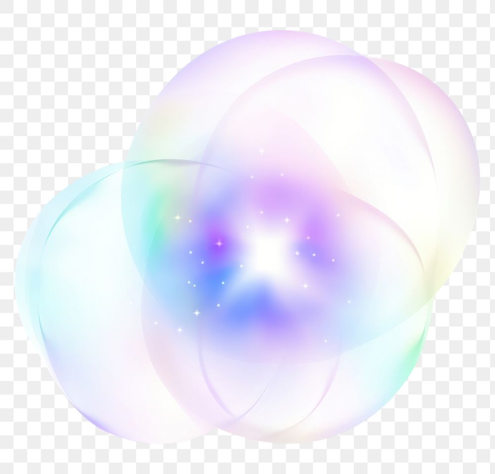 PNG  A holography atom sphere bubble white background.
