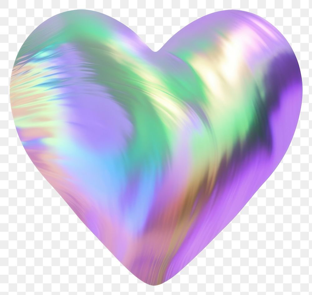 PNG  A holography heart icon white background refraction aluminium.