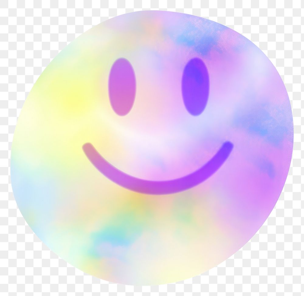 PNG  A holography smile icon smiley purple white background.