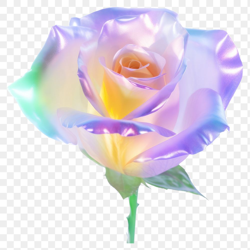 PNG  A holography rose flower petal plant.