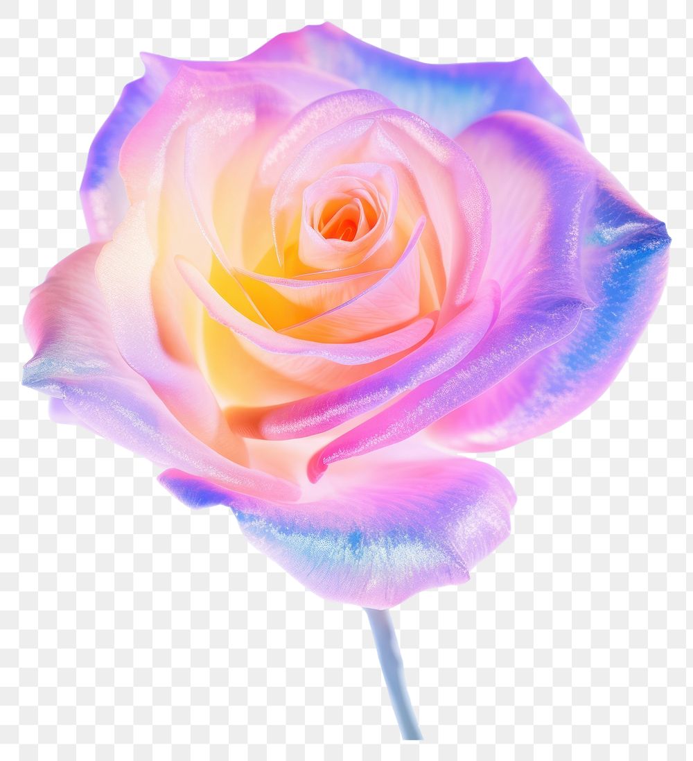 PNG  A holography rose flower petal plant.