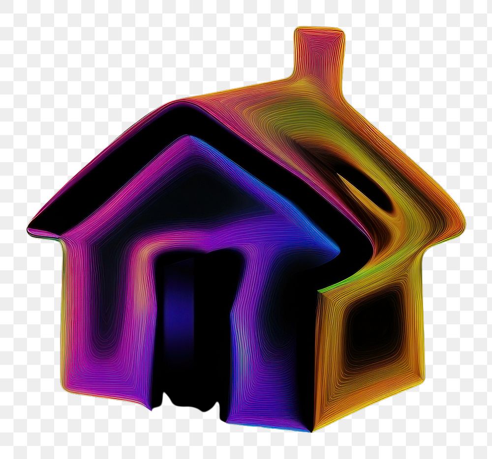 PNG  A house icon purple light black.